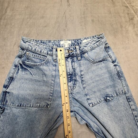 Forever 21 Jeans Womens 27 Light Wash Carpenter Wide Leg High Rise Baggy - Picture 9 of 12